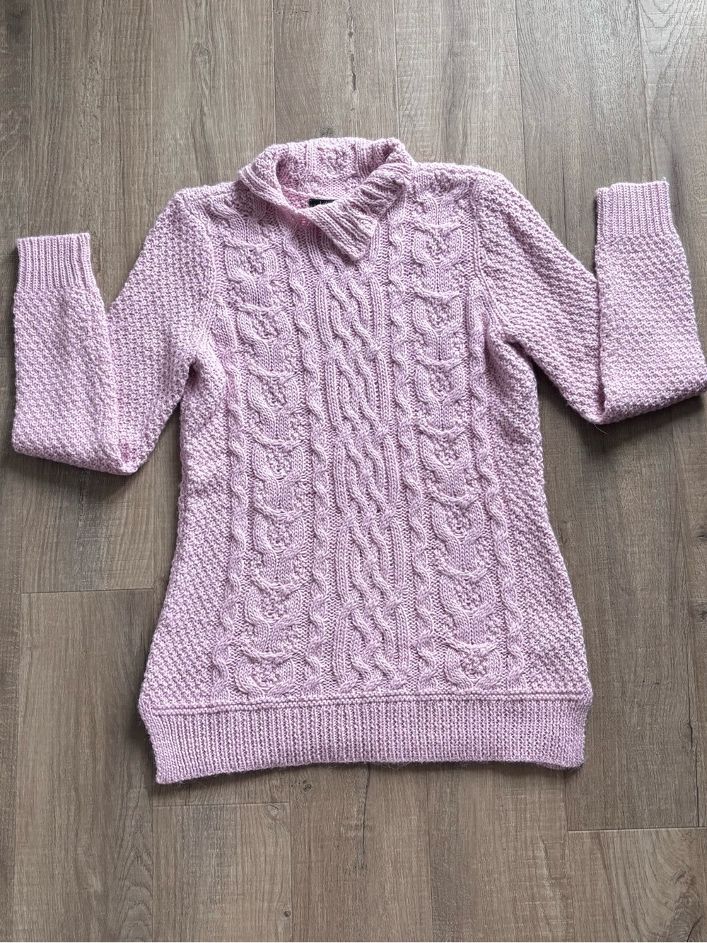 Ralph Lauren Cable Knit Mock Neck Sweater in Pink - Picture 2 of 7